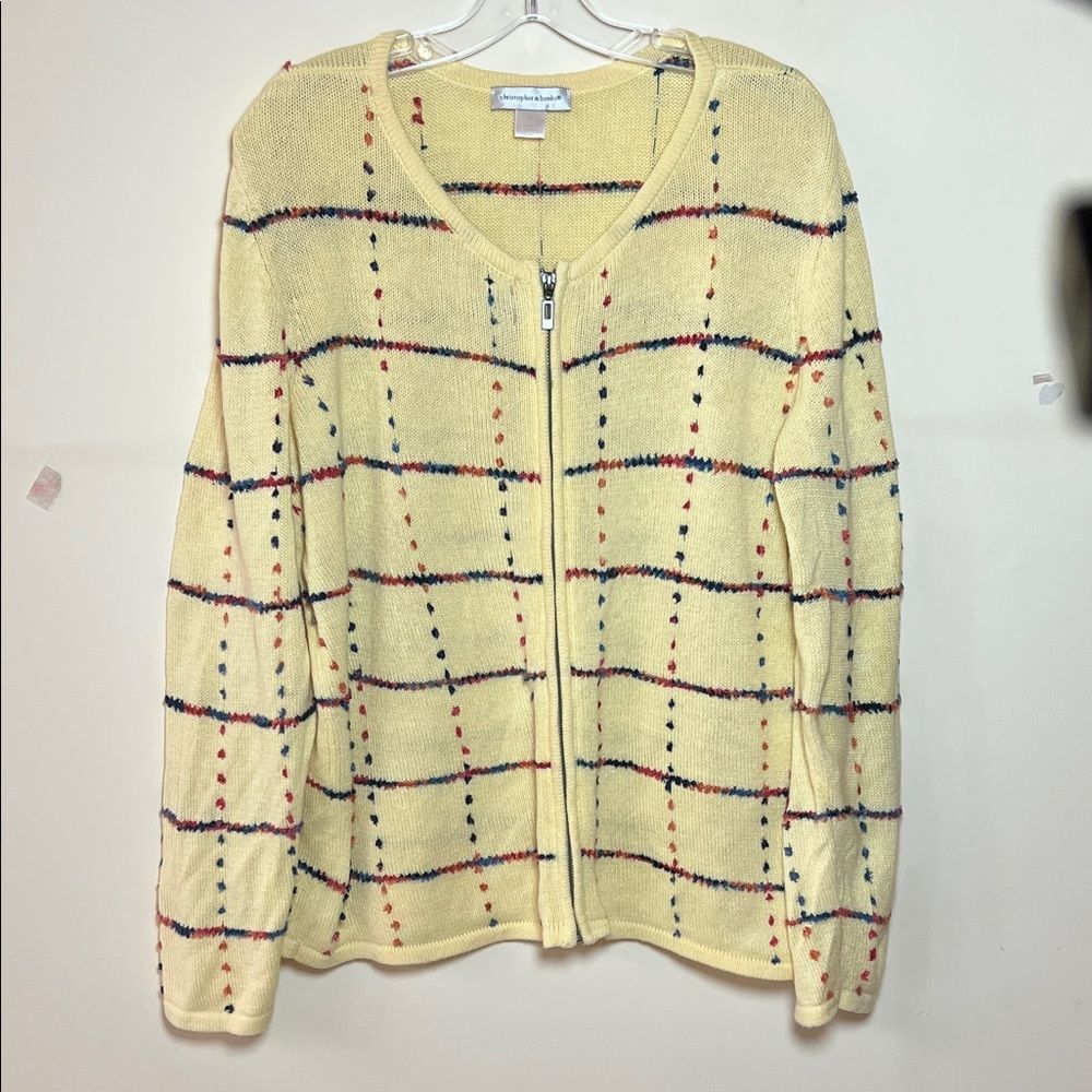 Christopher Banks Size 1X Long Sleeve Knit Zip Front Women’s Cardigan